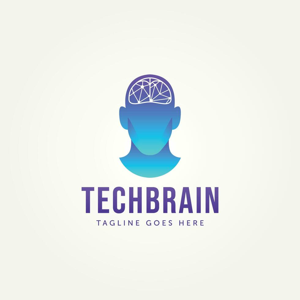 artificial intelligence brain technology  icon logo template vector illustration design. human smart technology logo concept