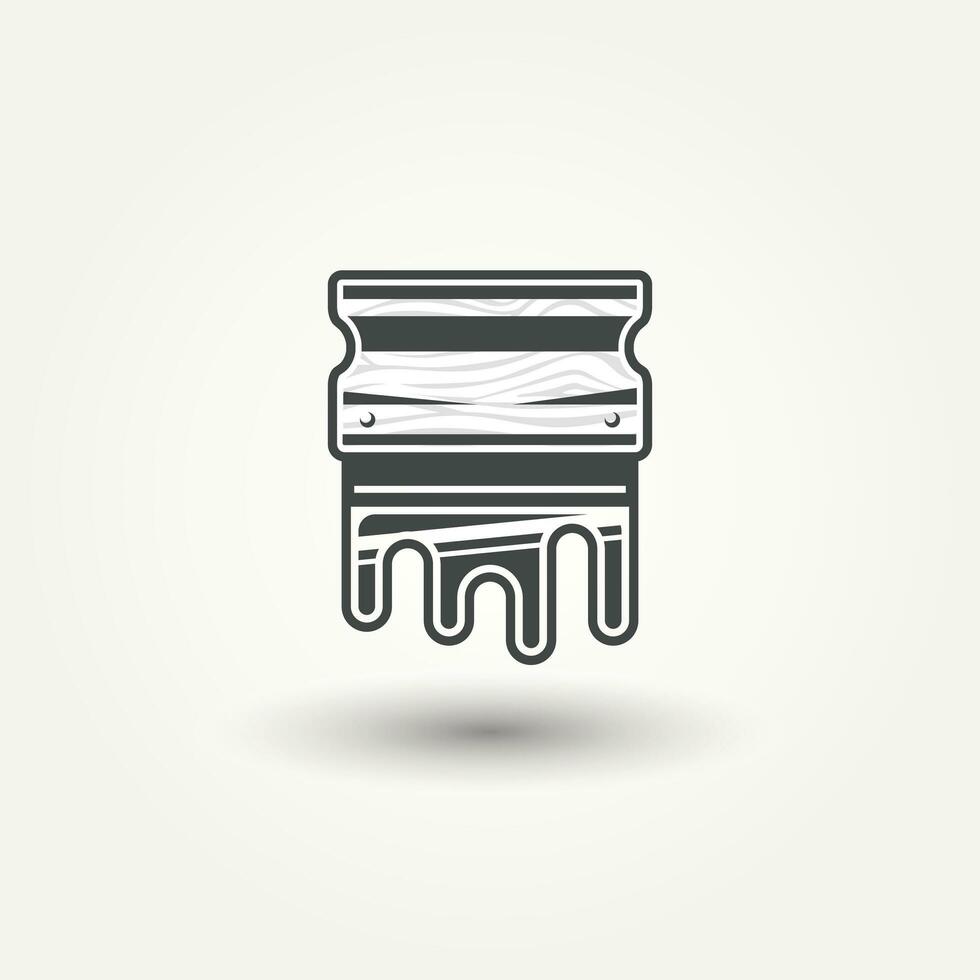 isolated vintage classic squeegee screen printing icon logo template vector illustration design
