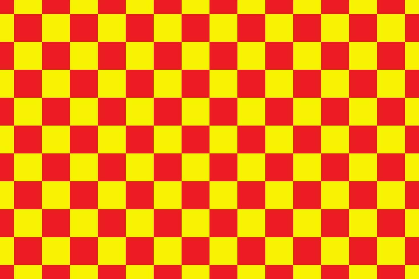 Red and yellow chess board pattern. Checkered squares background vector art.