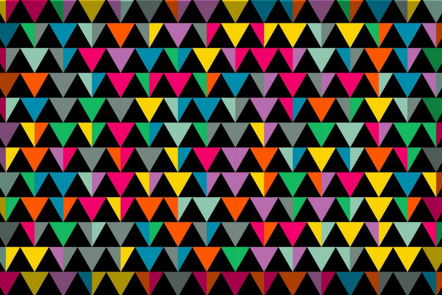 Colorful triangle mosaic pattern. Triangular geometric shapes vector background.