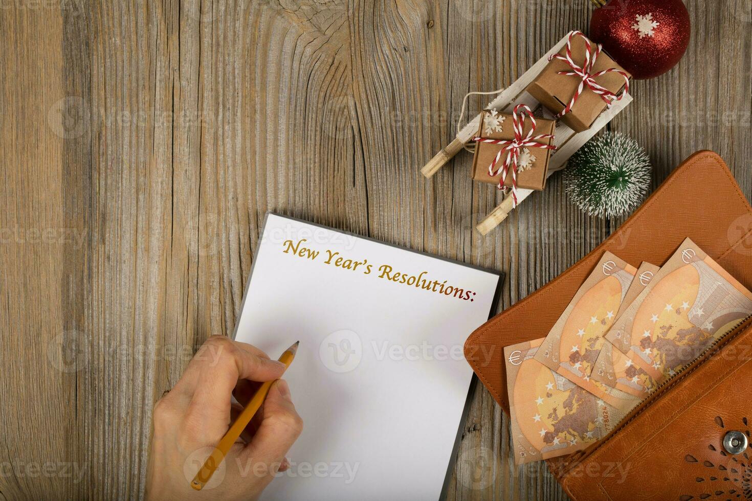 Blank sheet of paper with human hand. photo