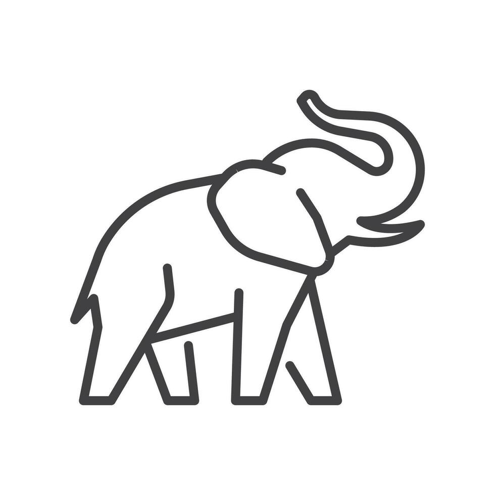 Elephant outline logo icon. Simple icon of elephant. Elephant outline flat icon. Elephant outline sign. Vector illustration