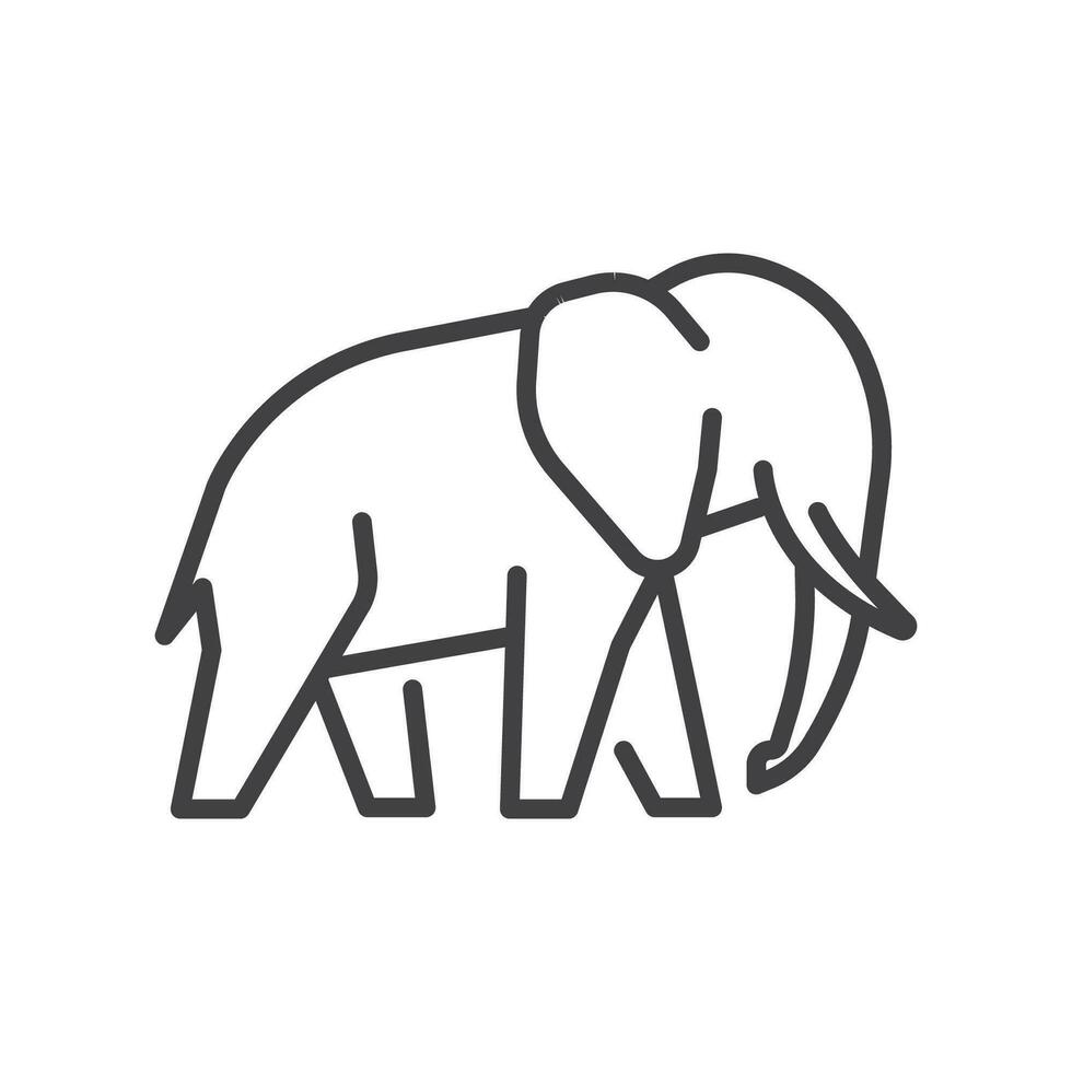 Elephant outline logo icon. Simple icon of elephant. Elephant outline flat icon. Elephant outline sign. Vector illustration