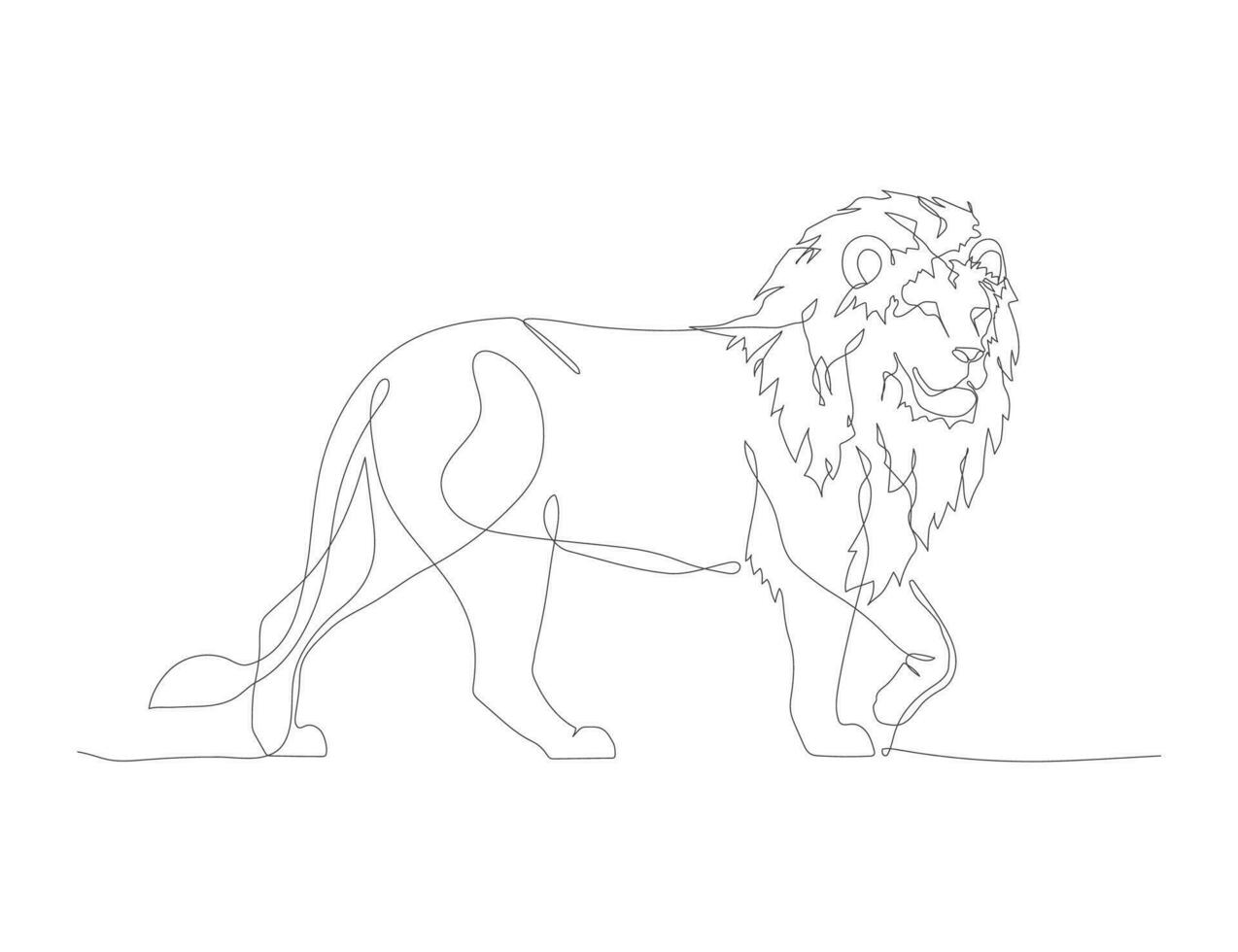 Lion line art. Lion abstract concept icon. Lion linear decorative design. Lion symbol. Lion continuous line drawing vector illustration. Vector illustration
