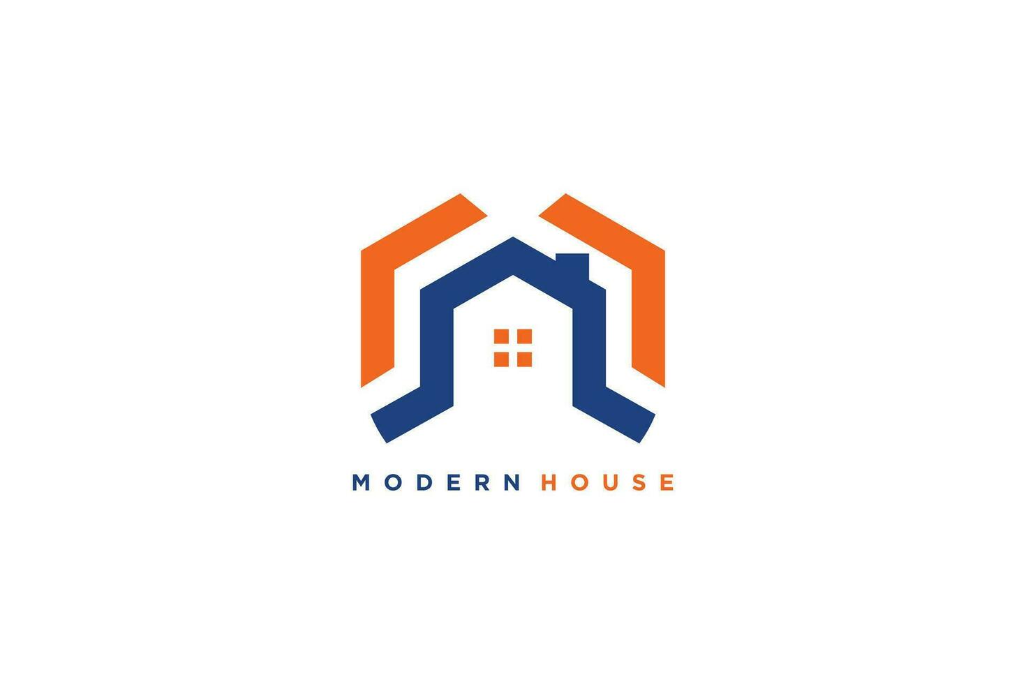 diseño de logotipo de casa moderna con concepto creativo vector