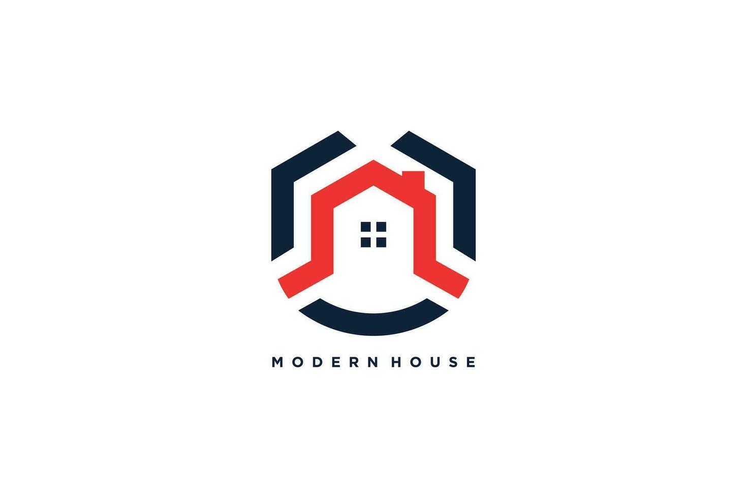 diseño de logotipo de casa moderna con concepto creativo vector