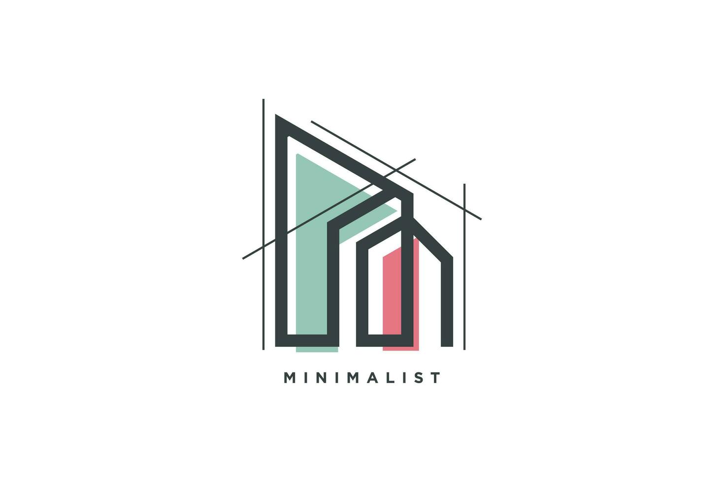 Real estate logo design with modern minimalist concept idea vector