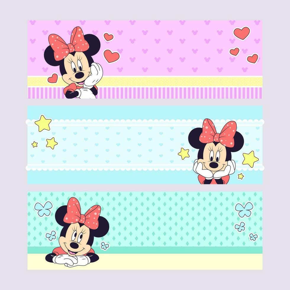 Cartoon Character Horizontal Banner vector