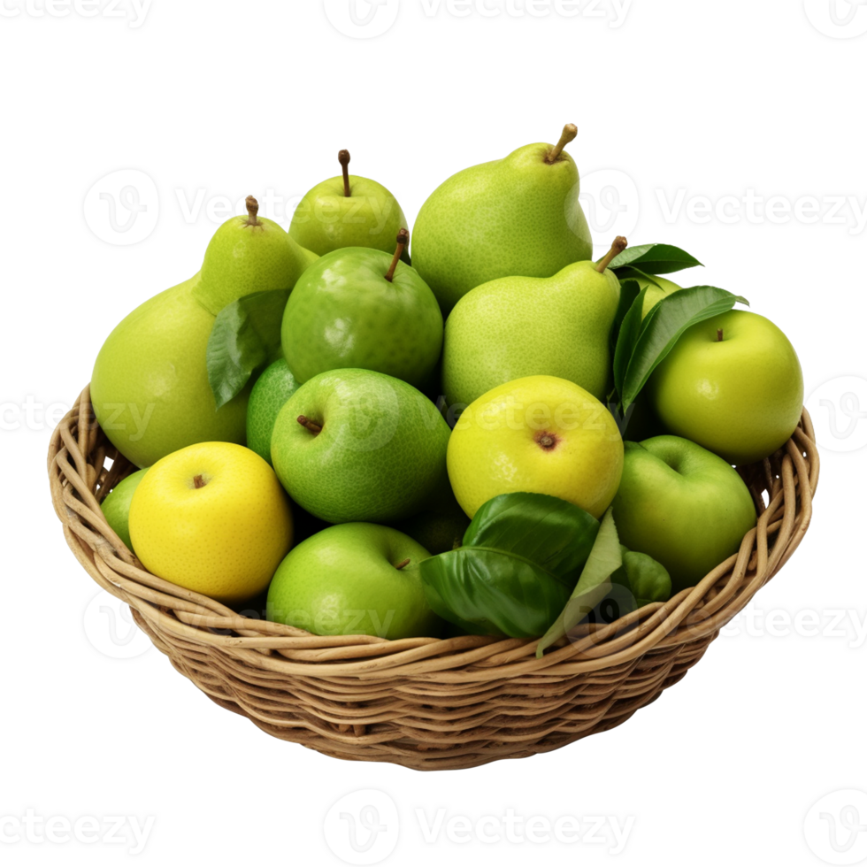 Fresh fruit basket fresh fruits basket colorful fruits green fruits png