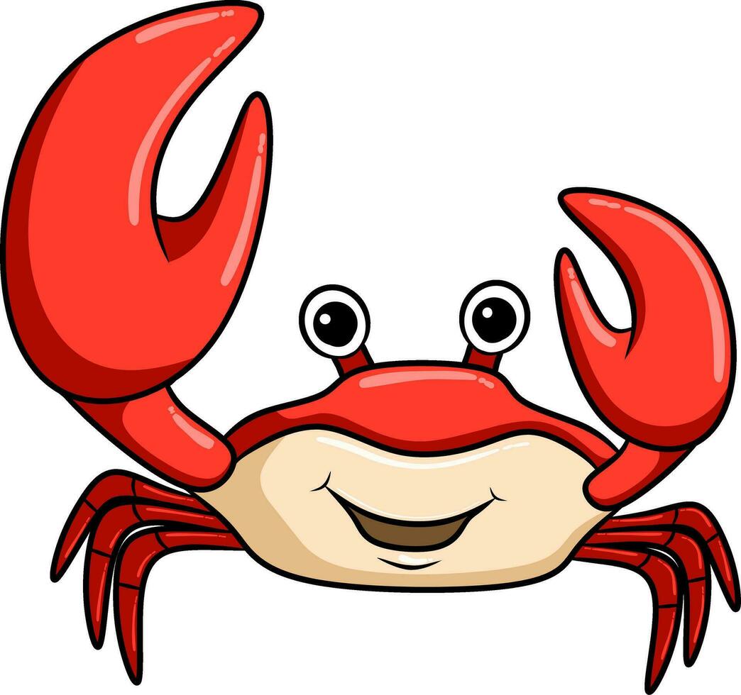 Isolated crab cartoon on white vector
