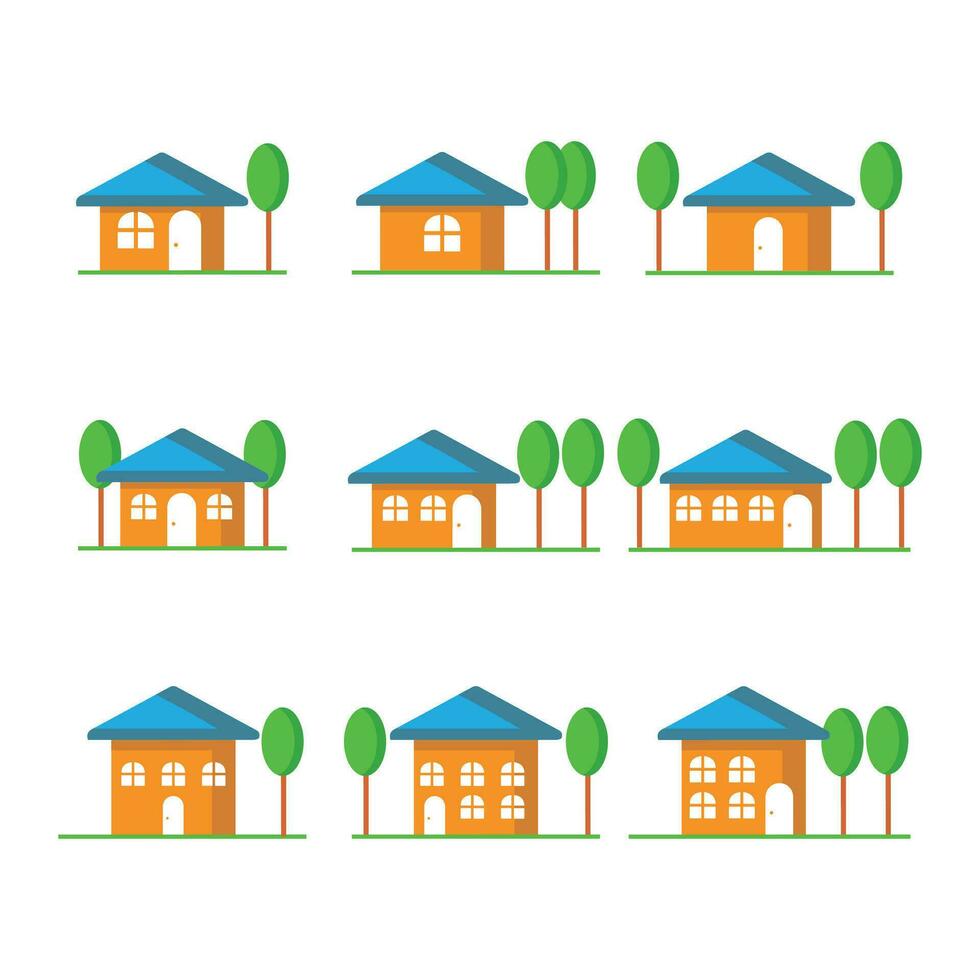 House icon set. house vector. vector