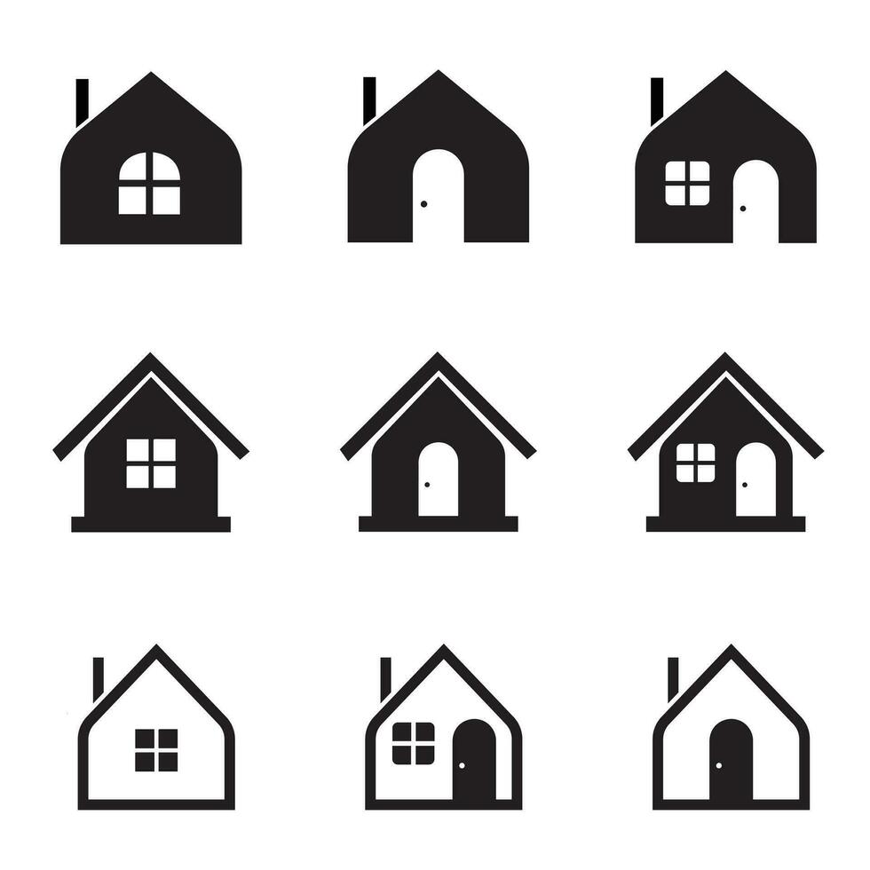 House icon set. house vector. vector