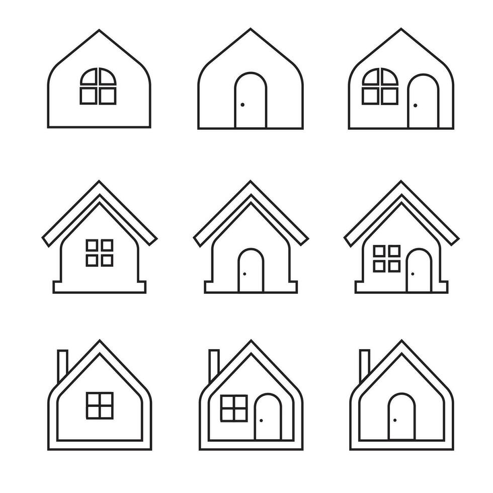 House icon set. house vector. House line vector. vector