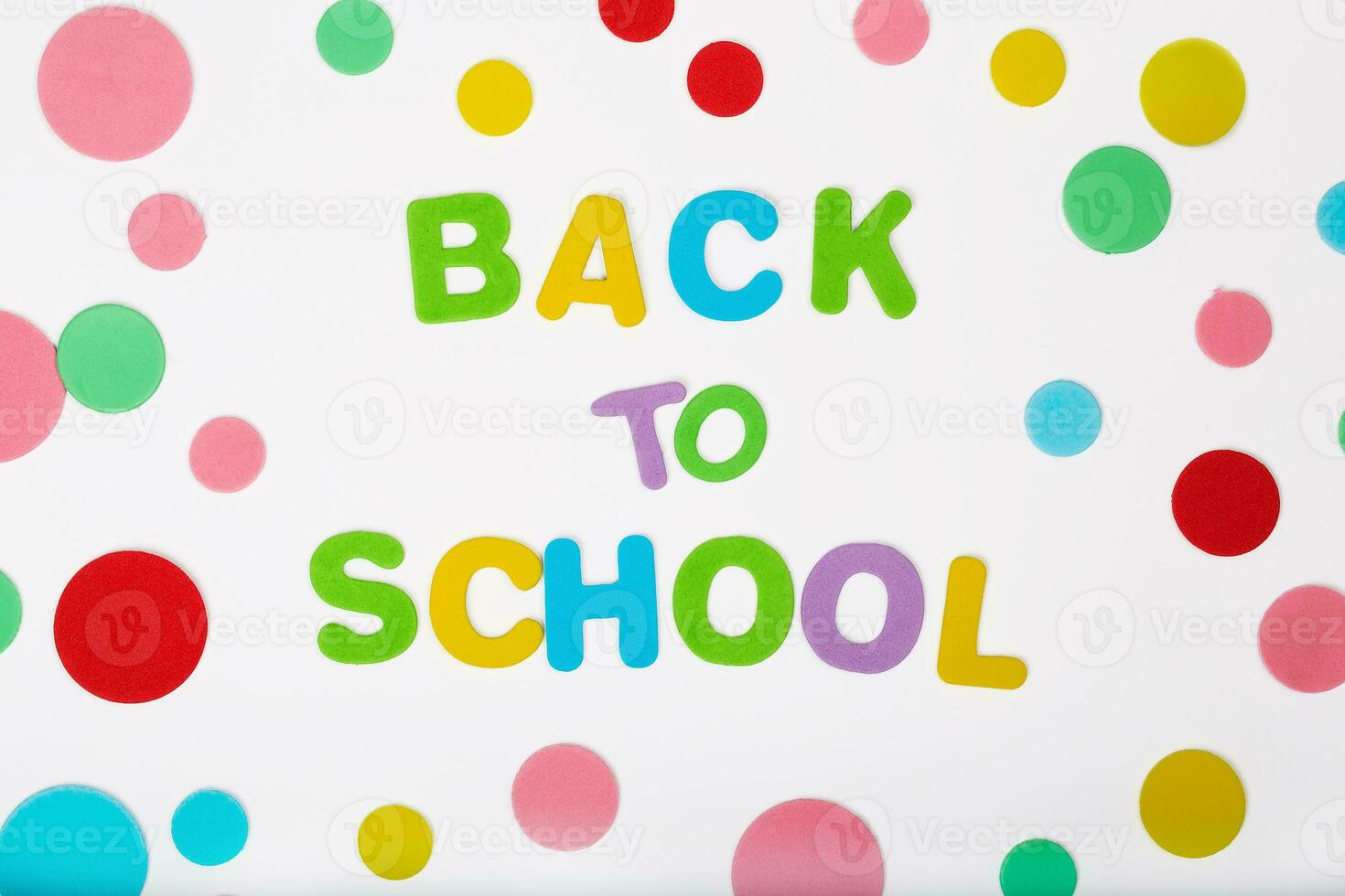 Back to school composed from foam stickers photo