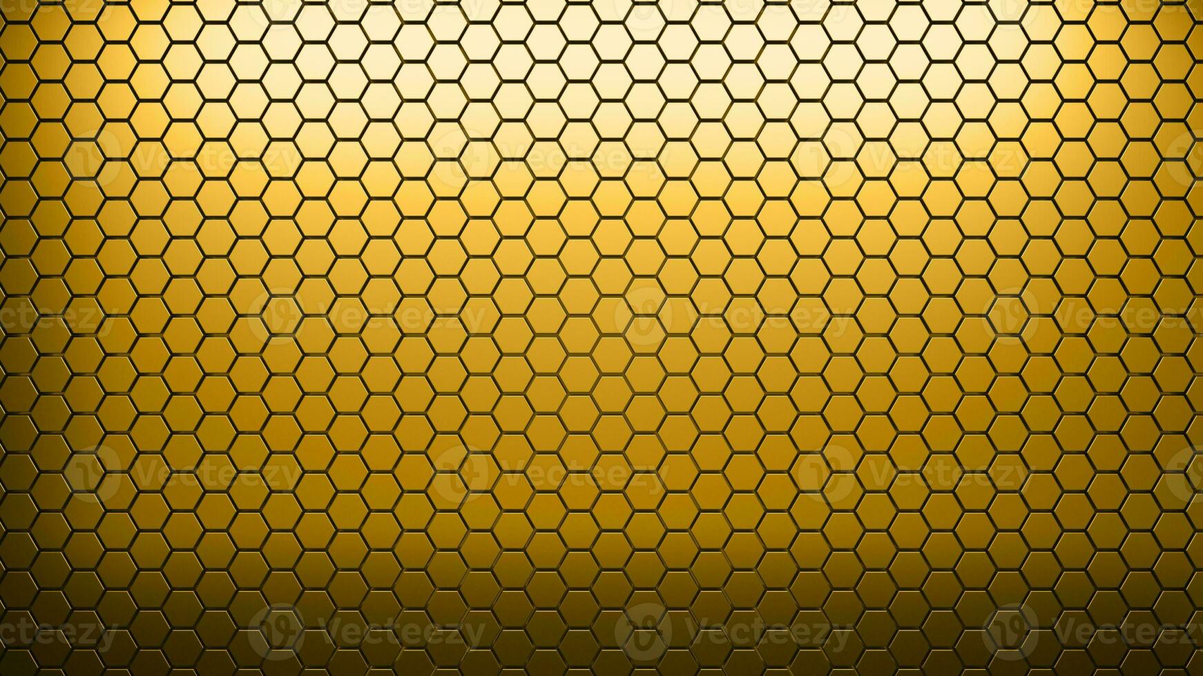 Futuristic gold hexagonal texture background. 3d rendering photo