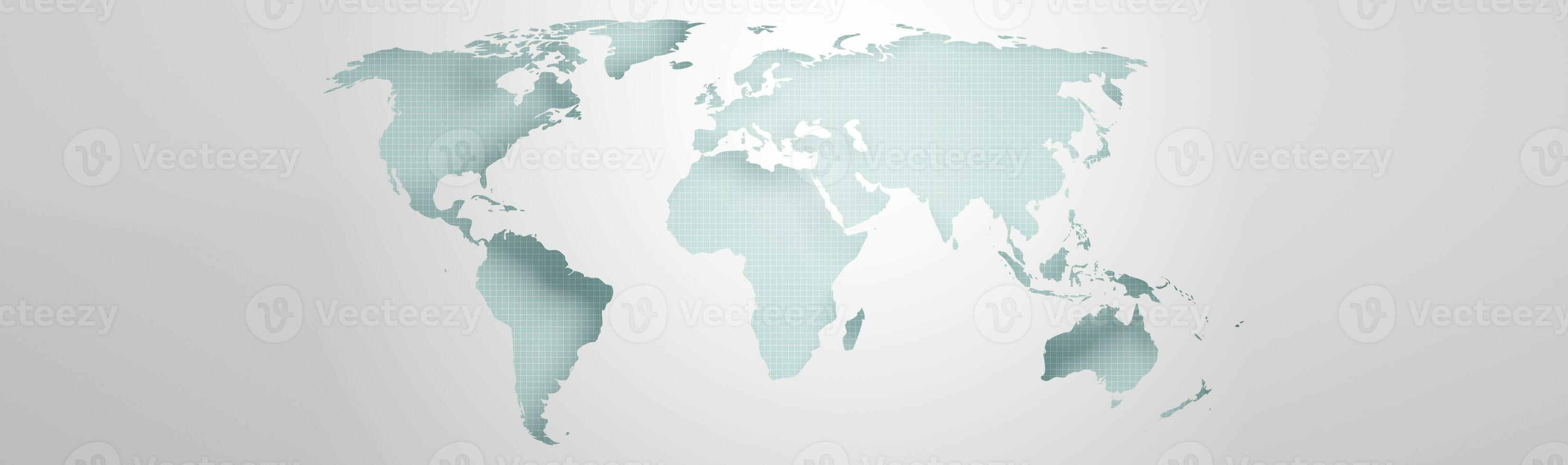 World map banner concept. Detailed flat map of continents. 3d rendering photo