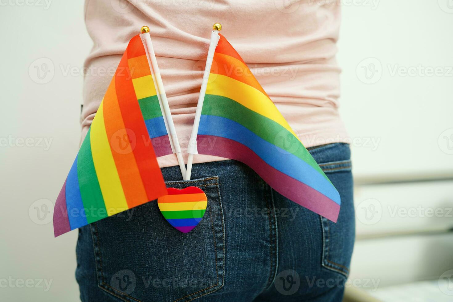 LGBT flag, rainbow color love symbol, pride month in June, vector illustration. photo