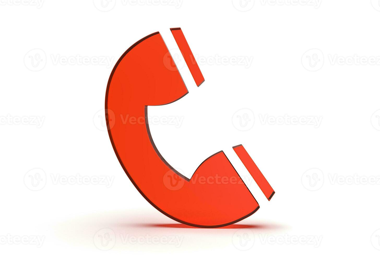 Phone icon 3d rendered isolated on white background with shadow photo
