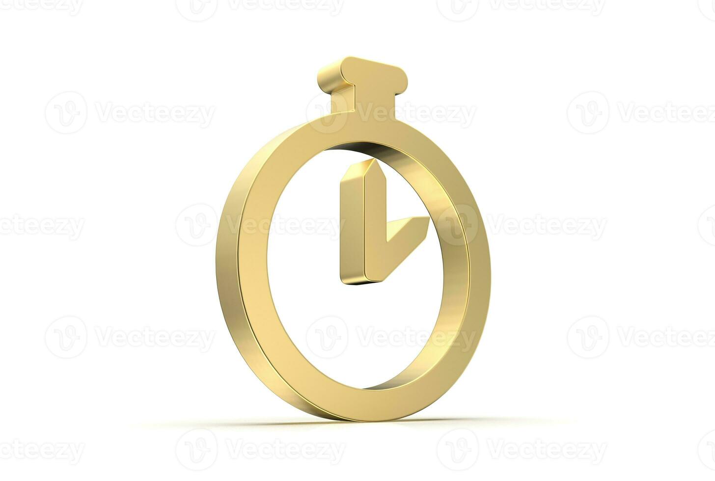 Stopwatch icon 3d rendered isolated on white background with shadow photo