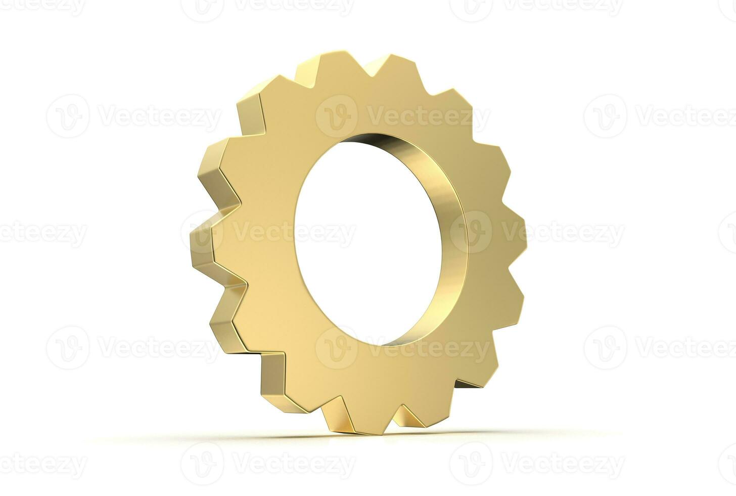 Gear icon 3d rendered isolated on white background with shadow photo