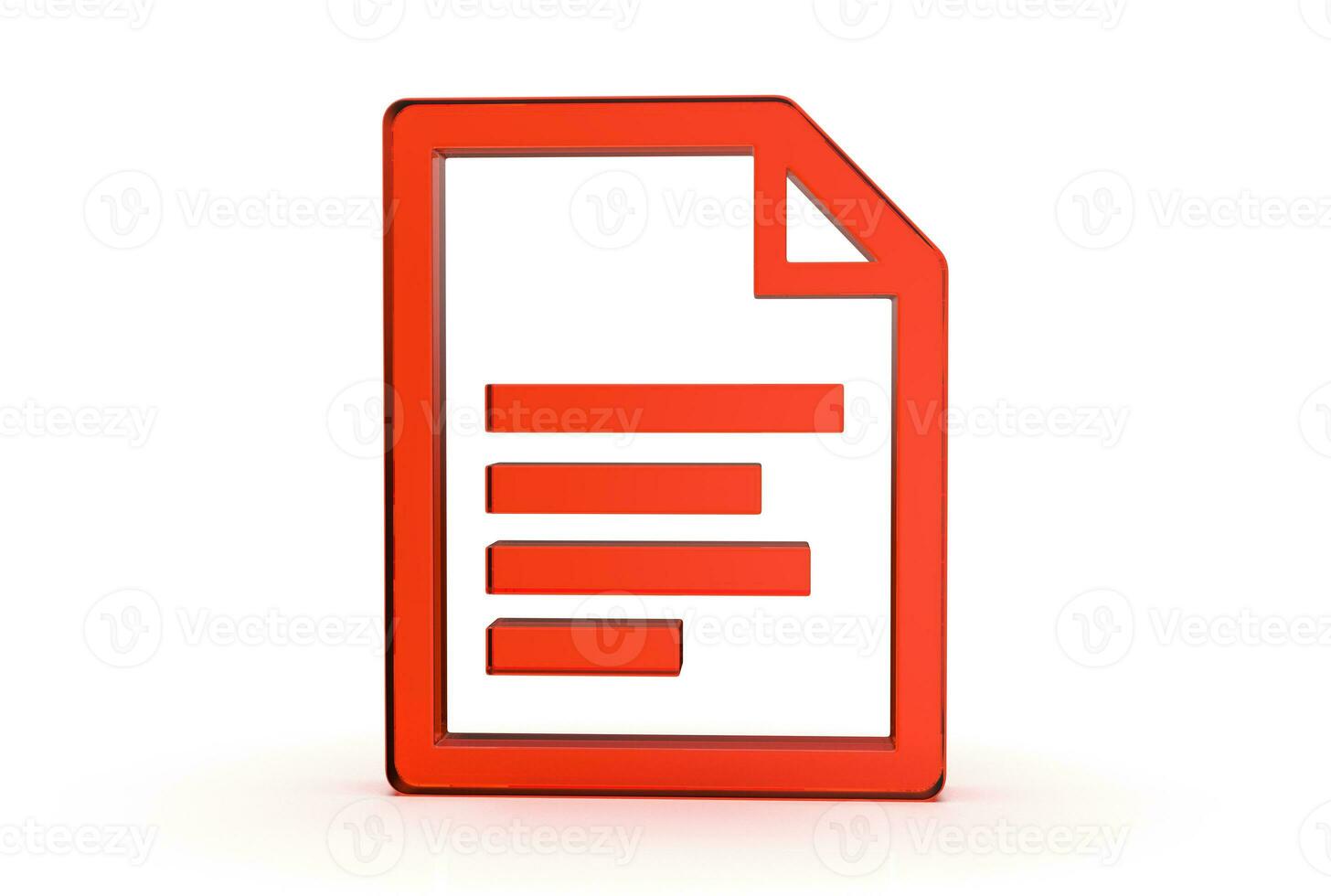 3d rendered paper sheet icon isolated on white background with shadow photo