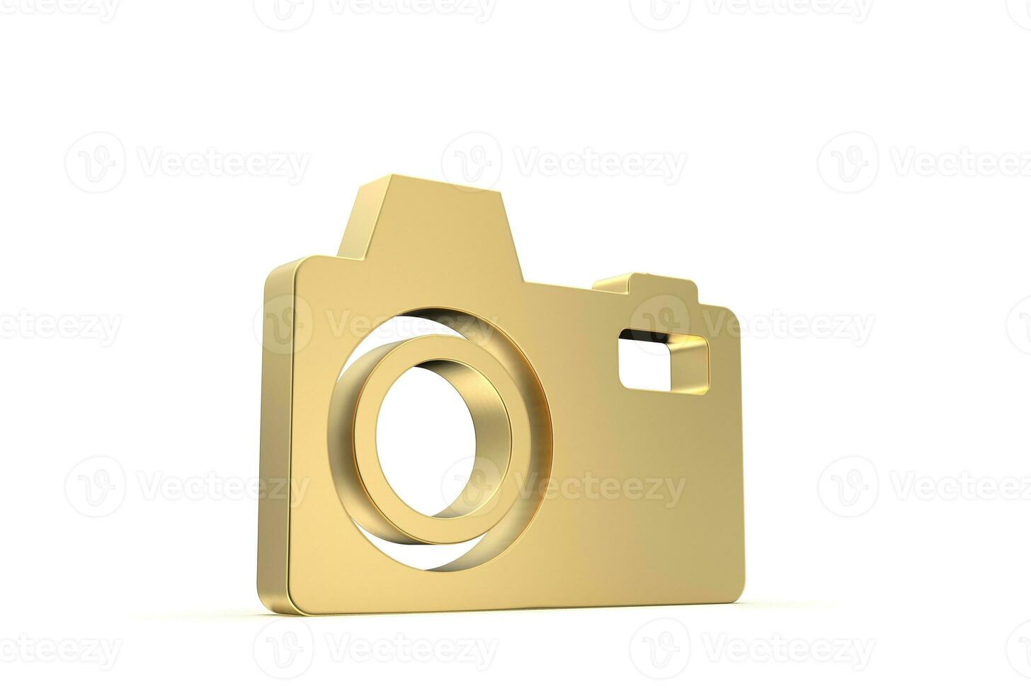 Camera icon 3d rendered isolated on white background with shadow photo