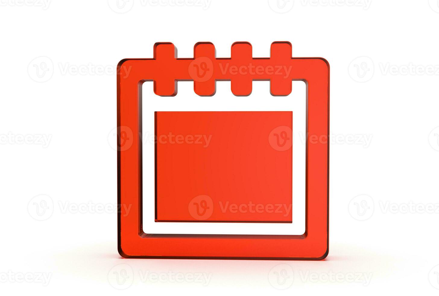 Calendar icon 3d rendered isolated on white background with shadow photo