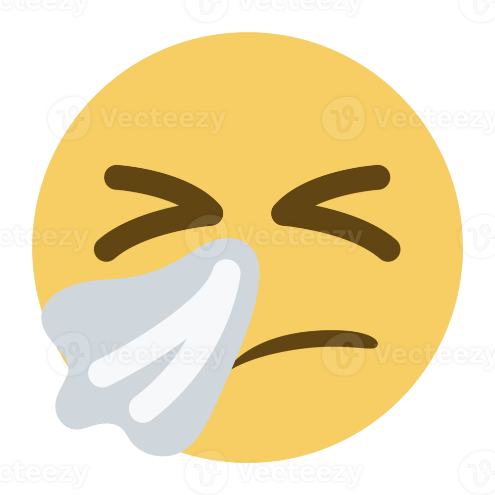 Sneezing emoji. Sneezing emoji. Allergy emoticon with a handkerchief, sneeze Allergy emoticon with a handkerchief, sneeze png