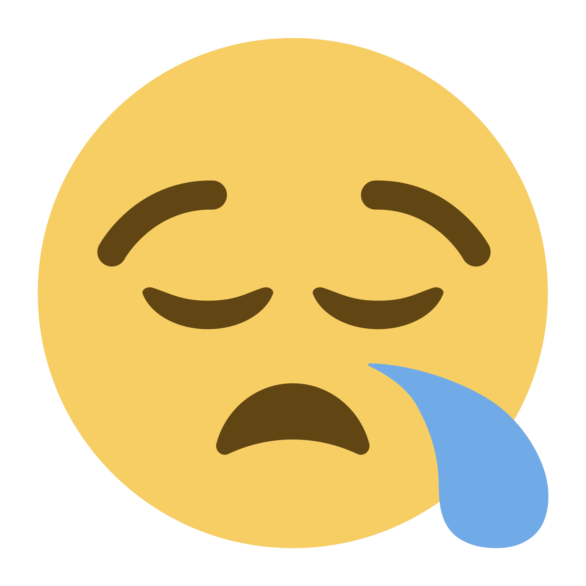 Top quality emoticon. Crying emoji. Sad emoticon face with tear drop