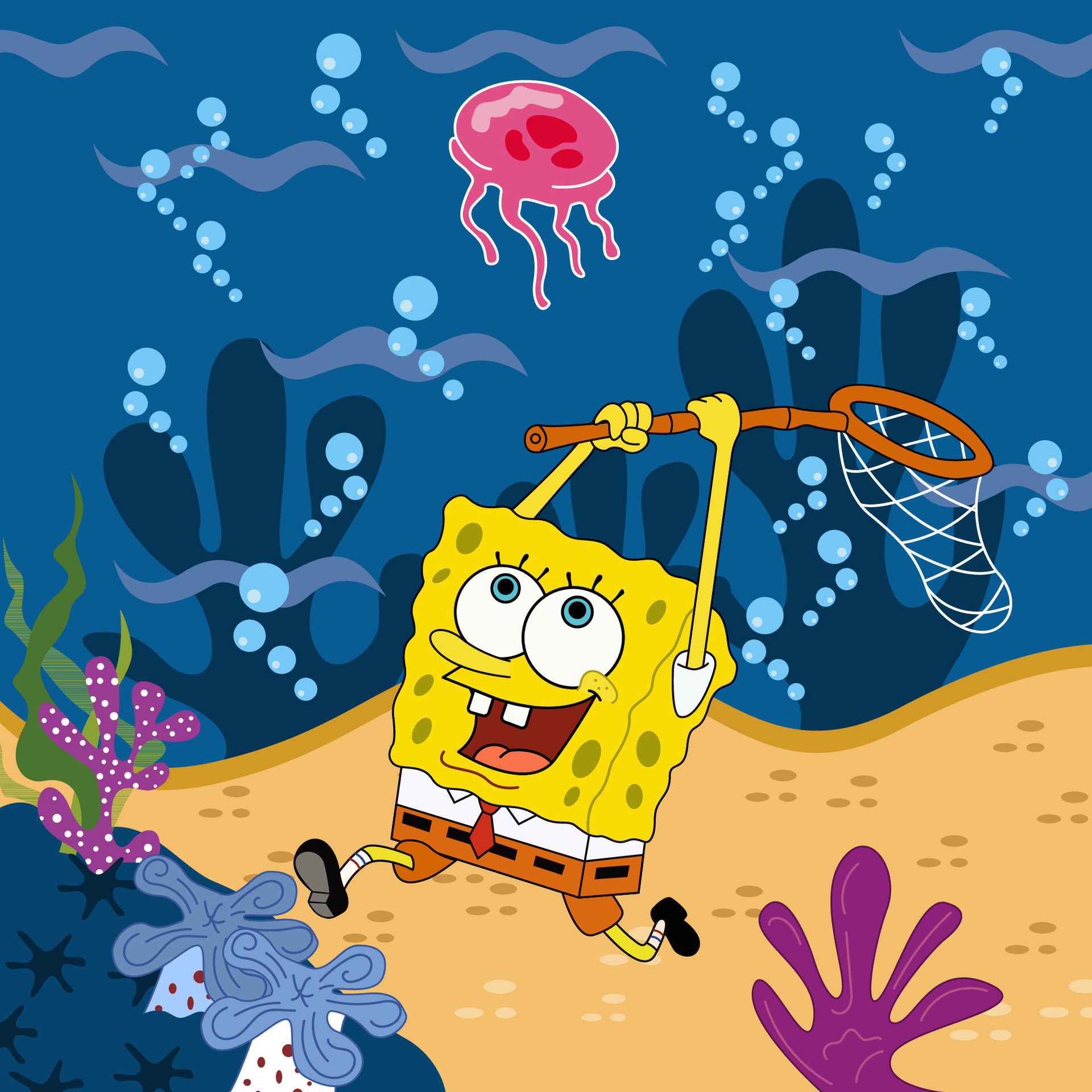 Spongebob Chasing Jellyfish Download Hd Wallpapers An vrogue.co