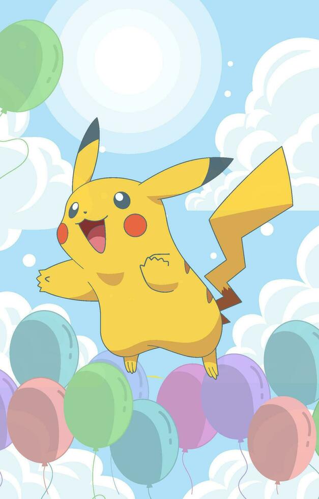Adorable Mouse Character Jumps Happily Chasing Balloons vector