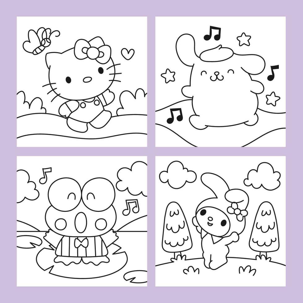 Hello Kitty And Friends Coloring Pages