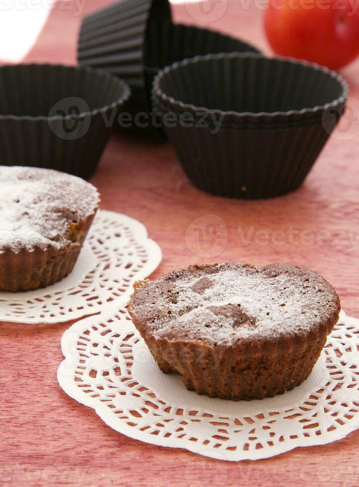 Plum chocolate cake photo