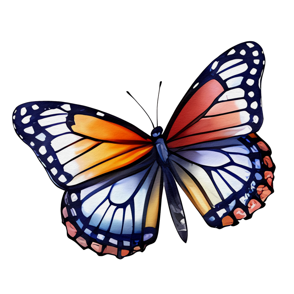 watercolor wildflowers and butterflies, AI Generative 24994142 PNG