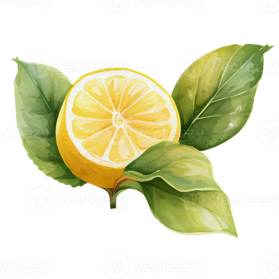 watercolor lemon, aesthetic png