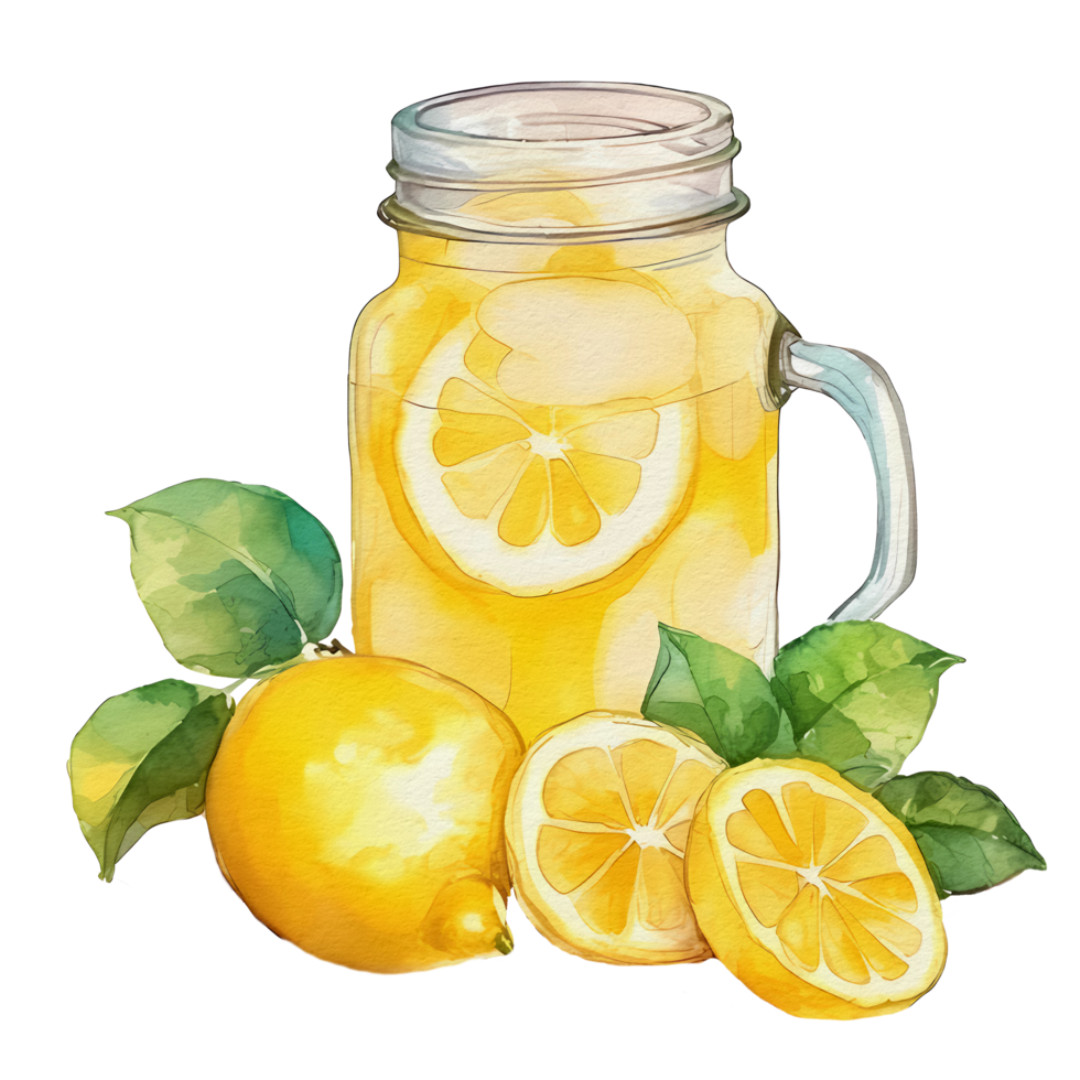 watercolor lemon, AI Generative png