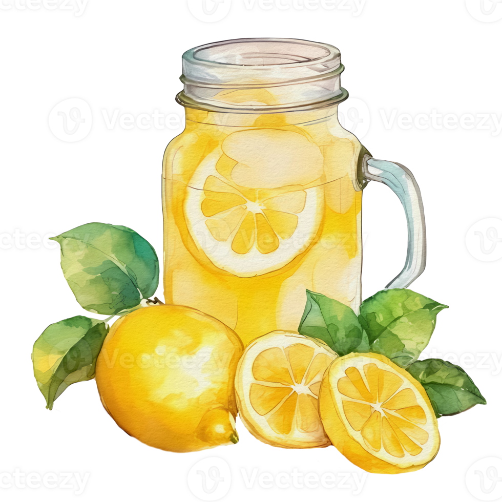 watercolor lemon, aesthetic png