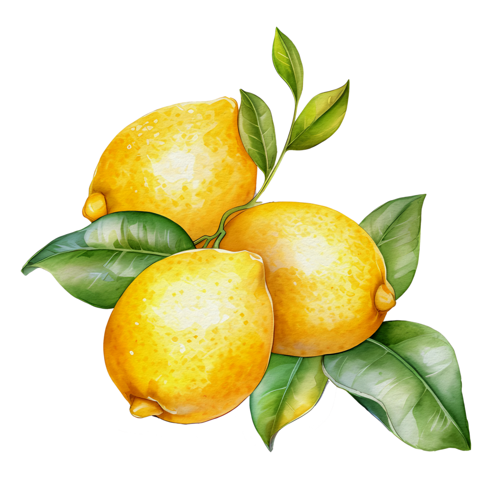 watercolor lemon, AI Generative png