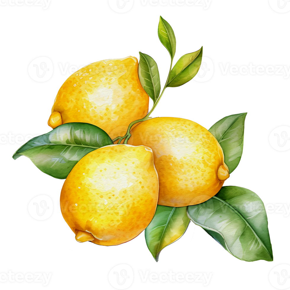 watercolor lemon, aesthetic png