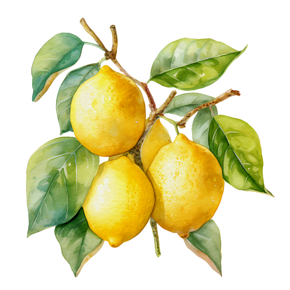 watercolor lemon, AI Generative 24994157 PNG