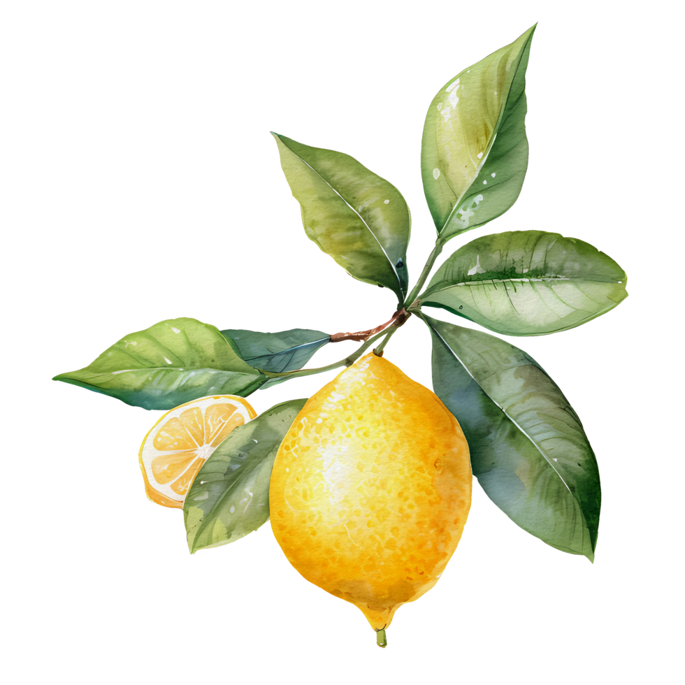 watercolor lemon, AI Generative png