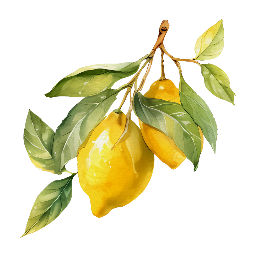 watercolor lemon, AI Generative png