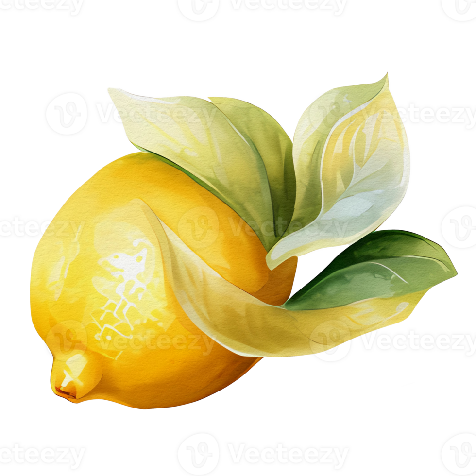 watercolor lemon, aesthetic png