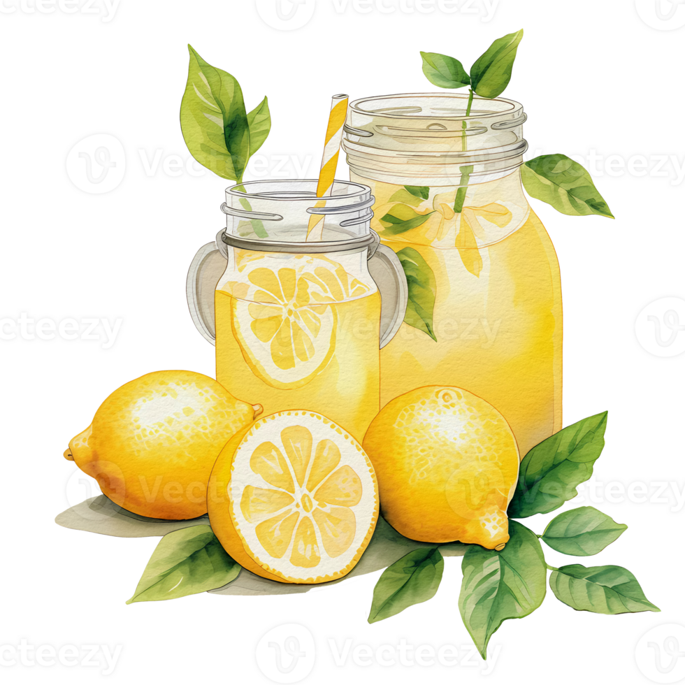 watercolor lemon, aesthetic png