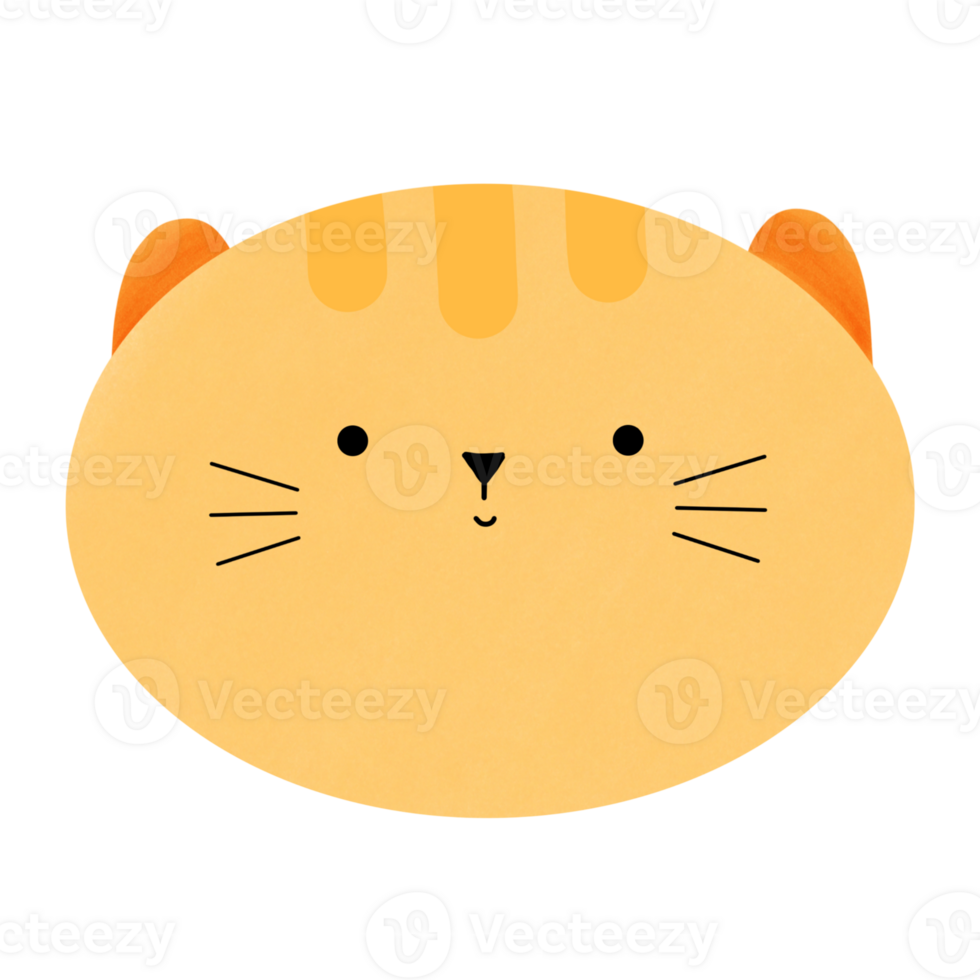 Smiling cute cat face, smile emoji, animal cartoon png