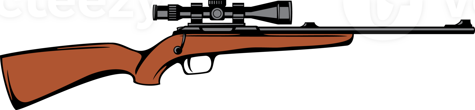 Jagd Gewehr mit teleskopisch Sicht. Scharfschütze png Illustration.