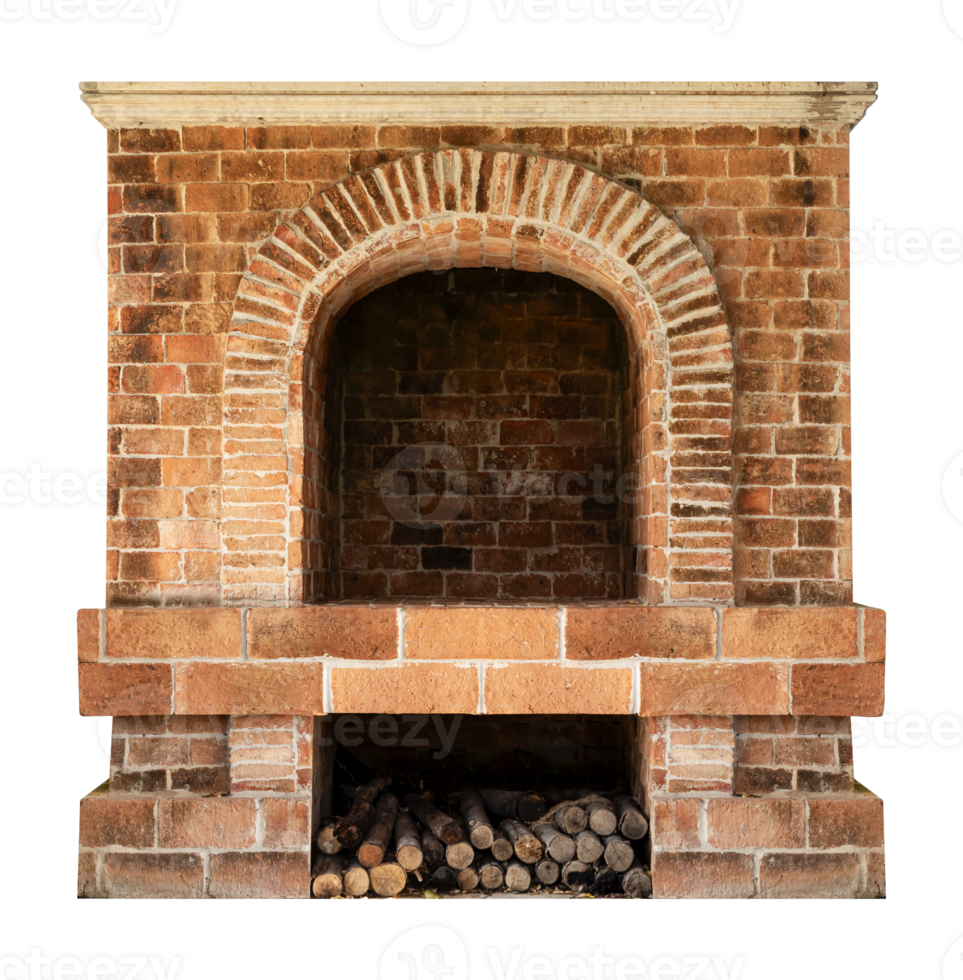 Orange brick fireplace png