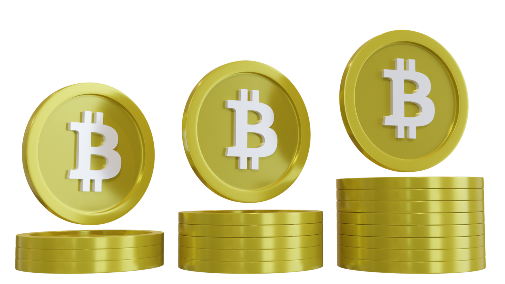 illustration 3d de bitcoin png