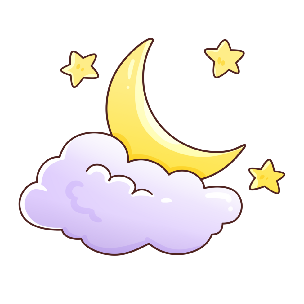 Sleeping Time Objects Clip Art Cartoon Moon and Stars png