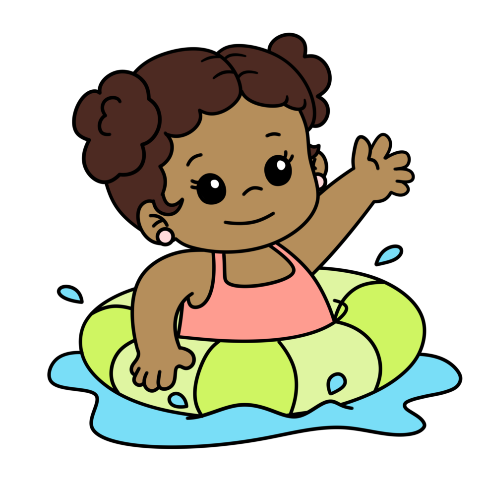 criança natação verão atividade pequeno menina png